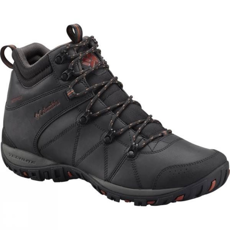 Men\'s Columbia Peakfreak Venture Mid Waterproof Omni-Heat Walking Boots Black India | GA02-806