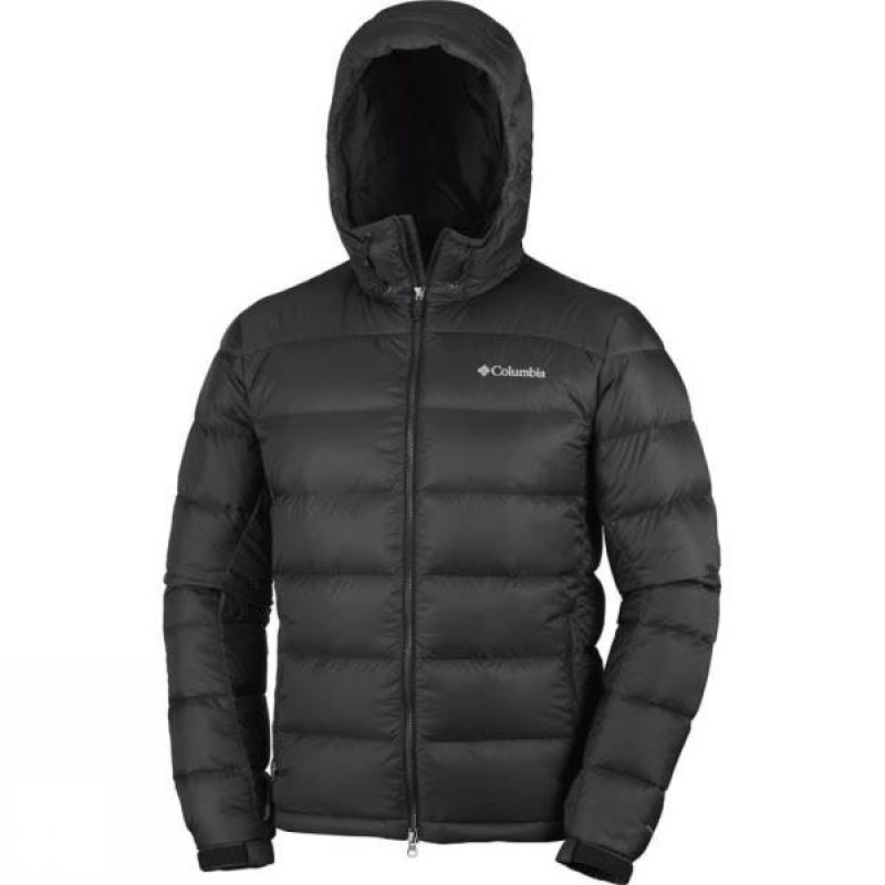 Men's Columbia Quantum Voyage Hooded Insulated Jackets Black India | JG50-344