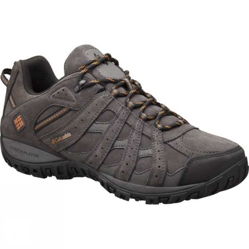 Men\'s Columbia Redmond Leather Omni-Tech Approach Shoes Dark Grey India | MS27-195