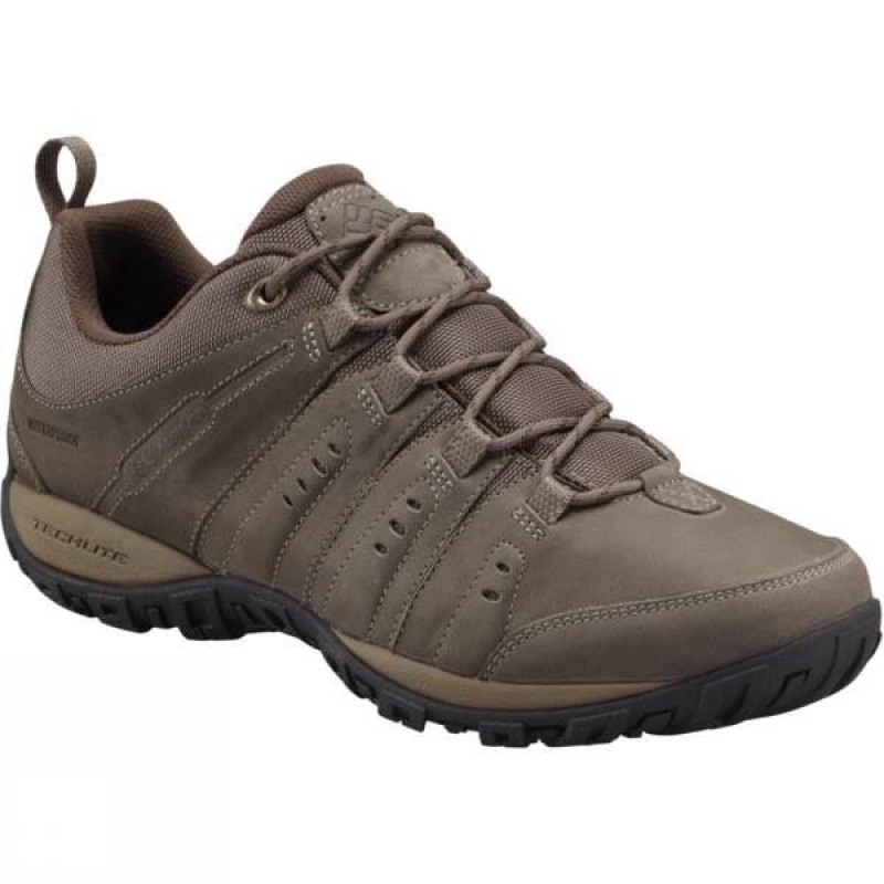 Men's Columbia Woodburn II Plus Waterproof Approach Shoes Dark Brown India | DE17-191