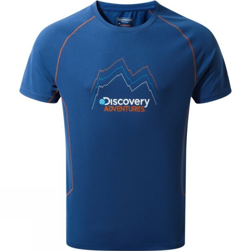 Men\'s Craghoppers Discovery Adventure Short Sleeve T Shirts Blue India | FC50-521