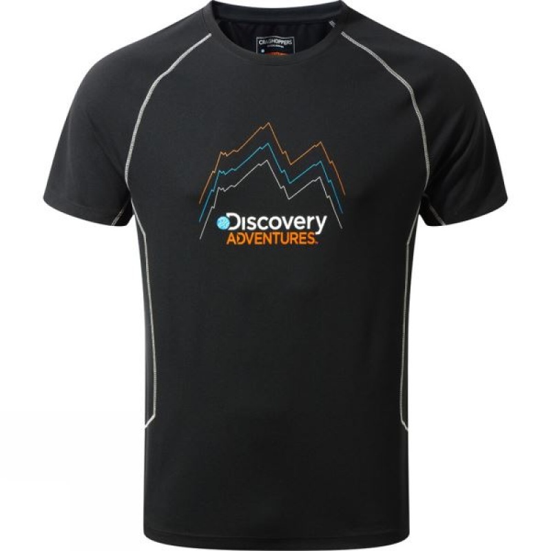 Men\'s Craghoppers Discovery Adventure Short Sleeve T Shirts Black India | SL48-387