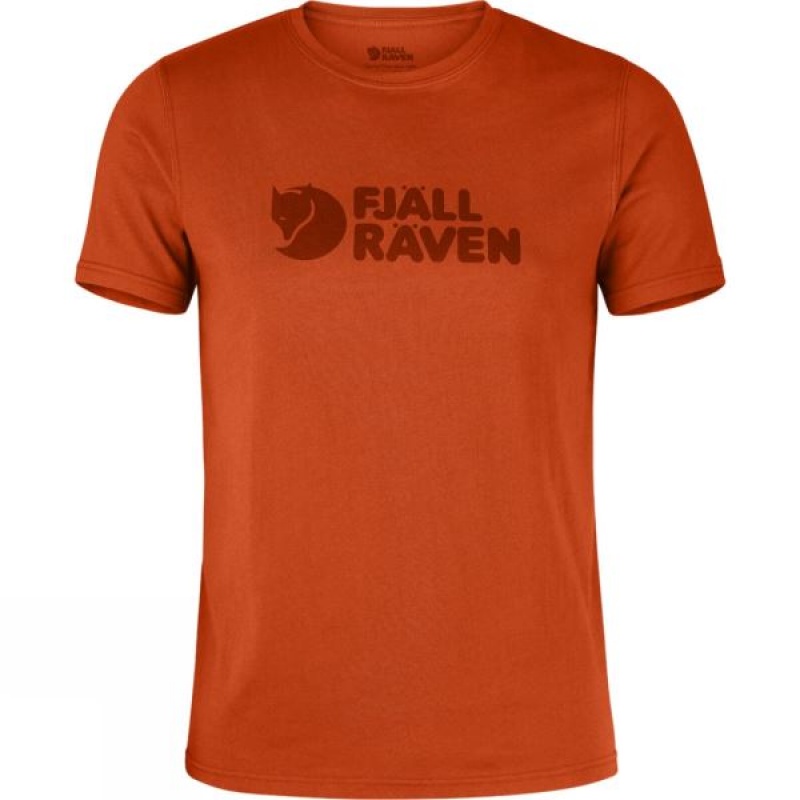 Men\'s Fjallraven Logo T Shirts Orange India | BI13-877