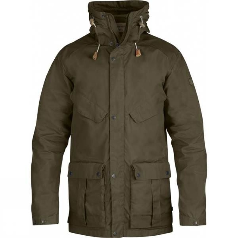 Men\'s Fjallraven No. 68 Insulated Jackets Dark Olive India | RN60-681