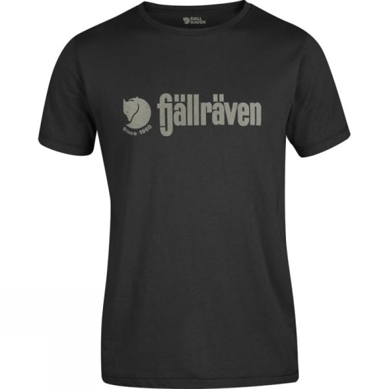 Men\'s Fjallraven Retro T Shirts Black India | TY94-537