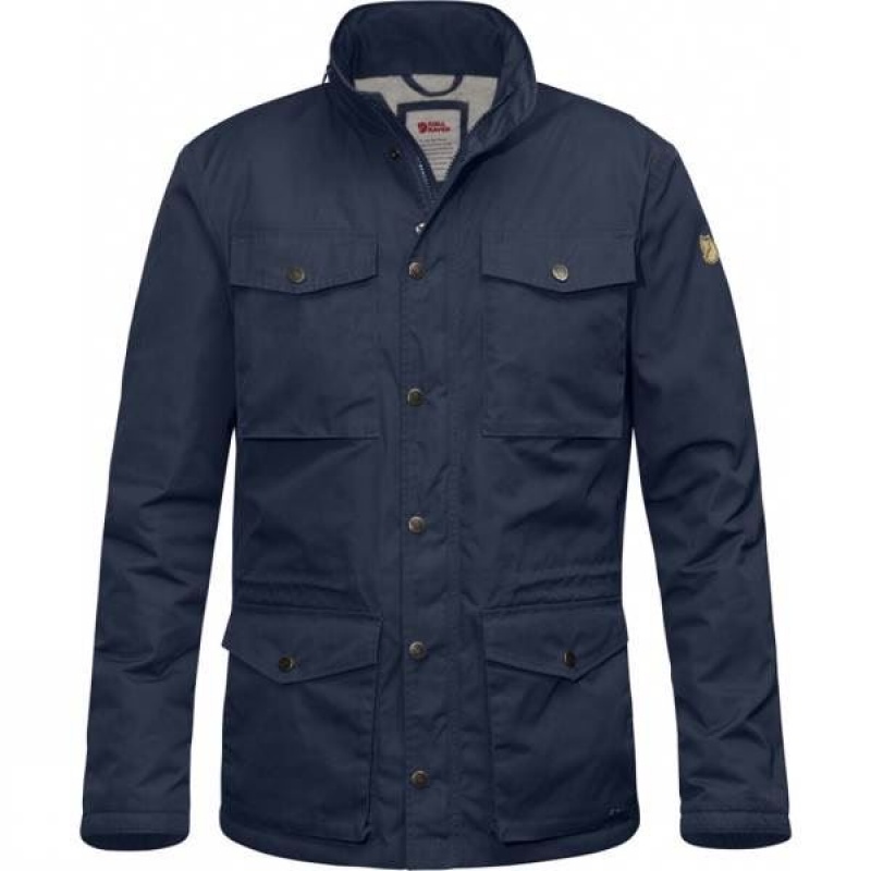 Men\'s Fjallraven Räven Winter Insulated Jackets Navy India | DA68-961