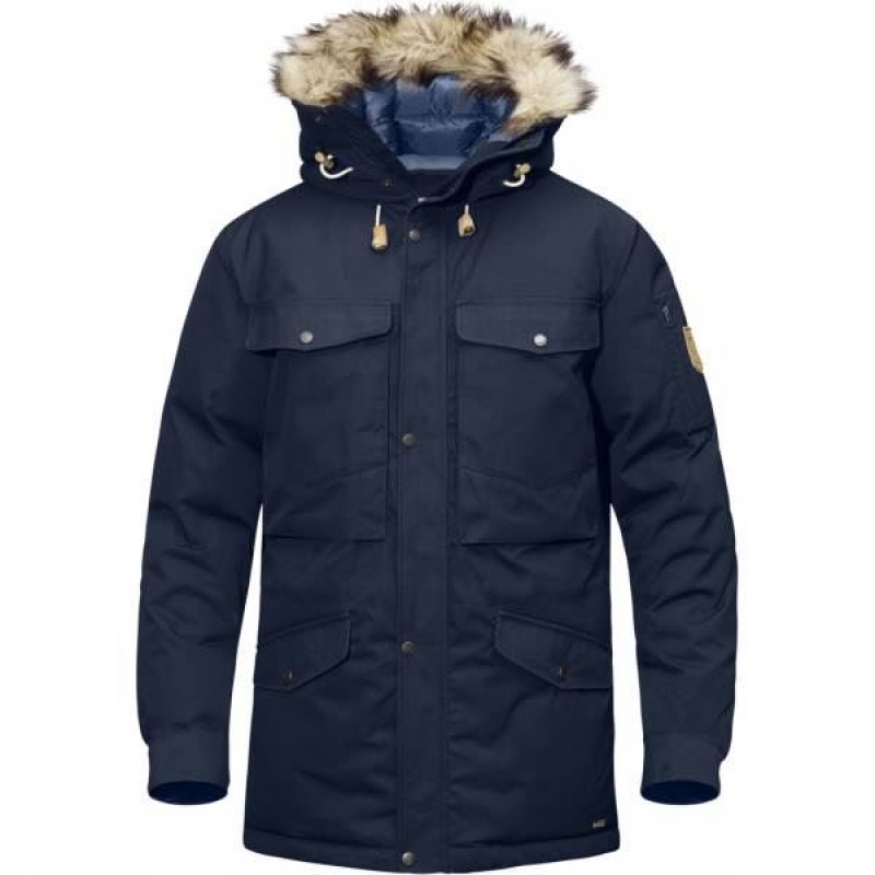 Men\'s Fjallraven Singi Down Insulated Jackets Navy India | WZ54-617