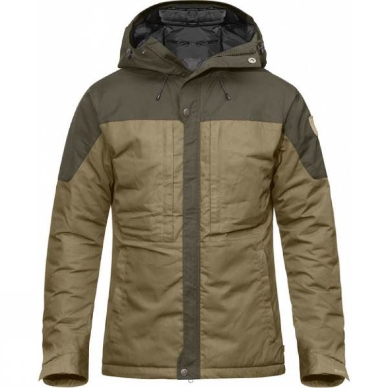 Men\'s Fjallraven Skogsö Padded Insulated Jackets Olive India | RL61-094