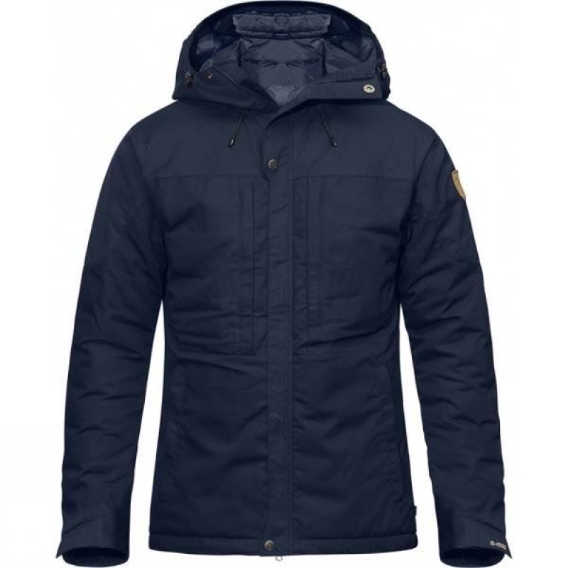 Men\'s Fjallraven Skogsö Padded Insulated Jackets Navy India | QG76-823