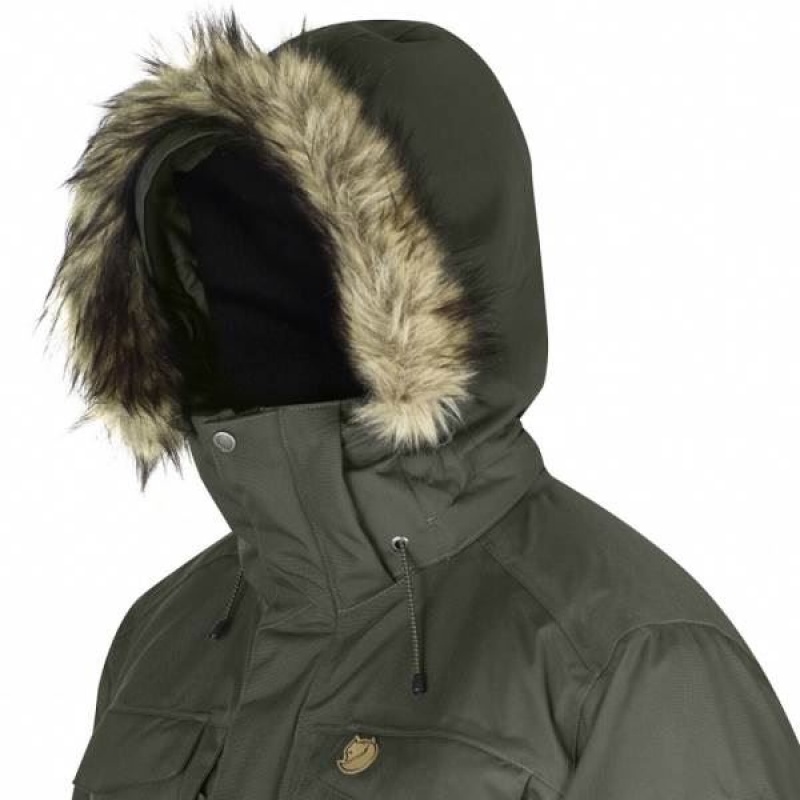 Men's Fjallraven Yupik Parka Insulated Jackets Olive India | BI23-748