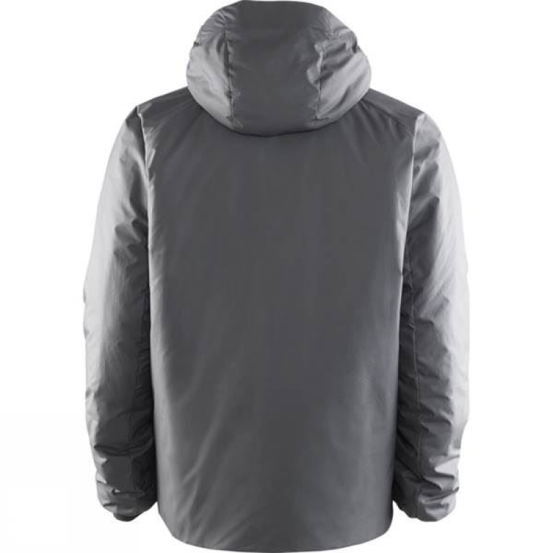 Men's Haglofs Barrier III Hood Insulated Jackets Grey / Orange India | GH42-447