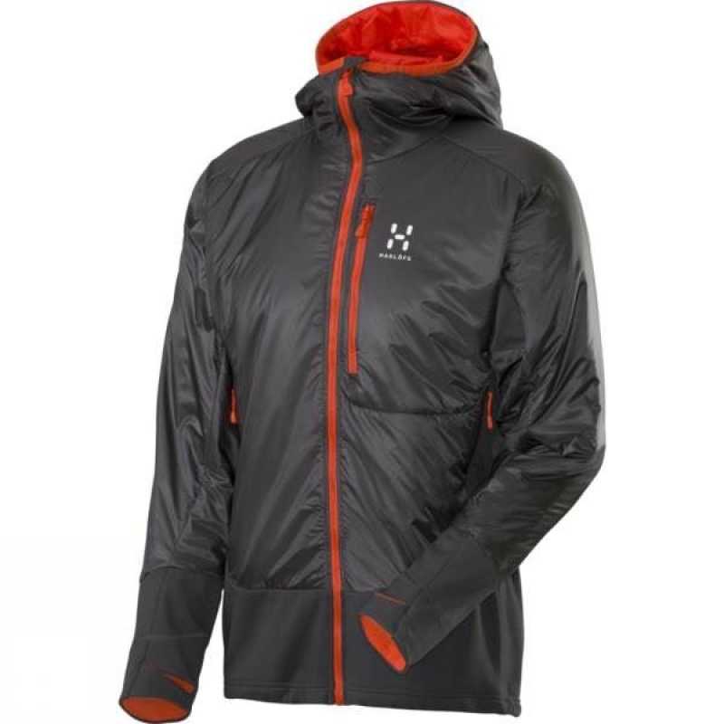 Men\'s Haglofs Rando Barrier Insulated Jackets Dark Grey India | HK78-765