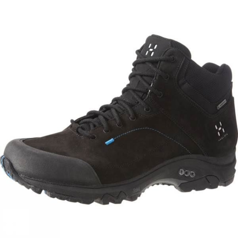 Men\'s Haglofs Ridge Mid GT Walking Boots Black / Blue India | BC69-161