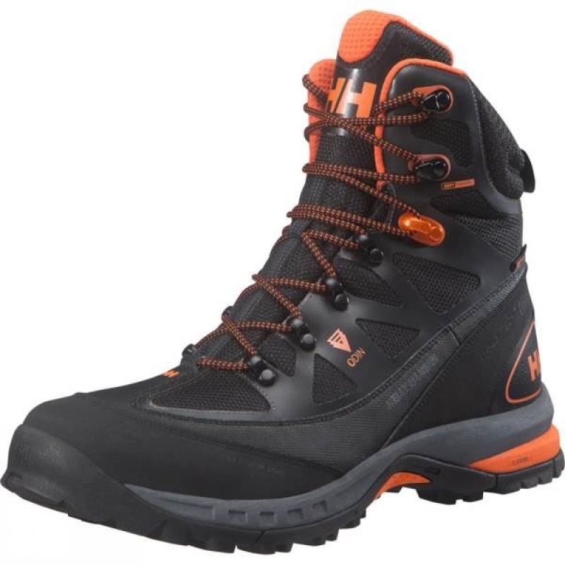 Men\'s Helly Hansen Odin Flow Hiker HT Walking Boots Black / Orange India | OY38-023