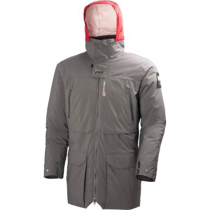 Men's Helly Hansen Shore Parka Insulated Jackets Dark Grey India | ZP50-201