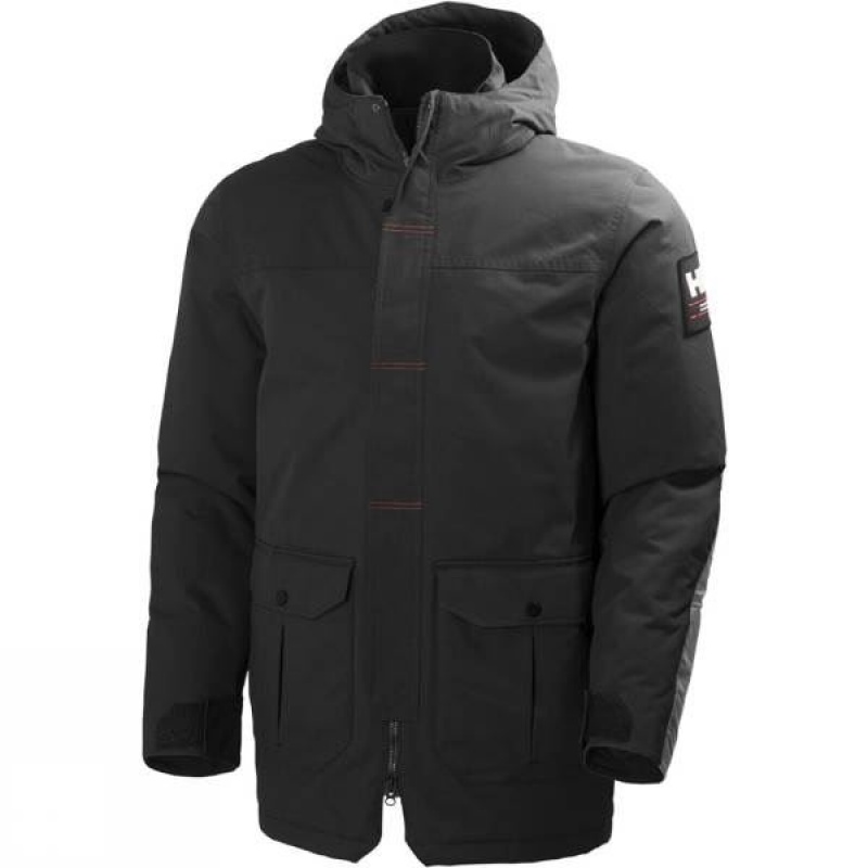 Men\'s Helly Hansen Urban Parka Insulated Jackets Dark Grey India | HS93-357