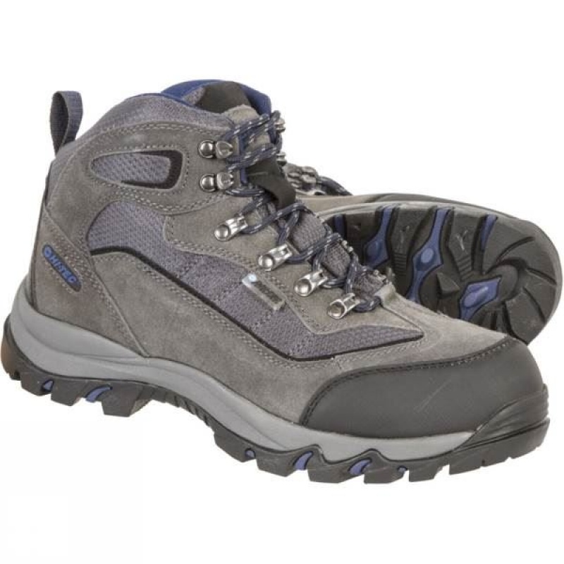 Men\'s Hi-Tec Keswick WP Walking Boots Dark Grey / Navy India | VD29-673