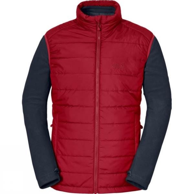 Men\'s Jack Wolfskin Glen Dale Insulated Jackets Red / Dark Blue India | NS69-831