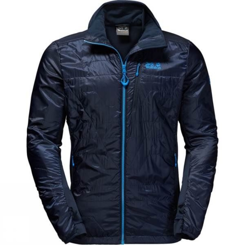 Men\'s Jack Wolfskin Ice Rock Insulated Jackets Navy India | GP87-409