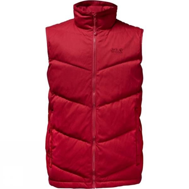 Men\'s Jack Wolfskin Lakota Vest Insulated Jackets Red India | LR74-871