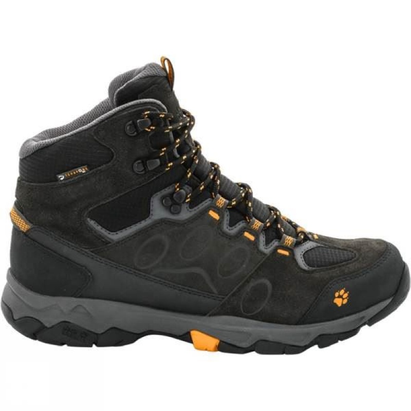 Men\'s Jack Wolfskin MTN Attack 5 Texapore Mid Walking Boots Dark Grey India | ZK42-252