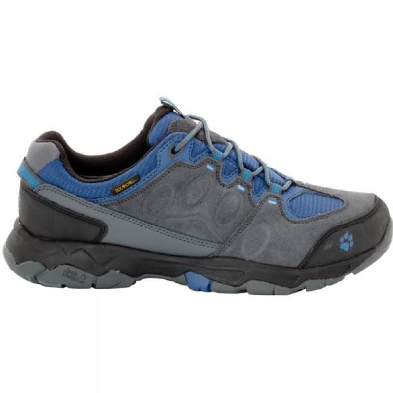 Men\'s Jack Wolfskin MTN Attack 5 Texapore Low Approach Shoes Grey / Blue India | GY26-694