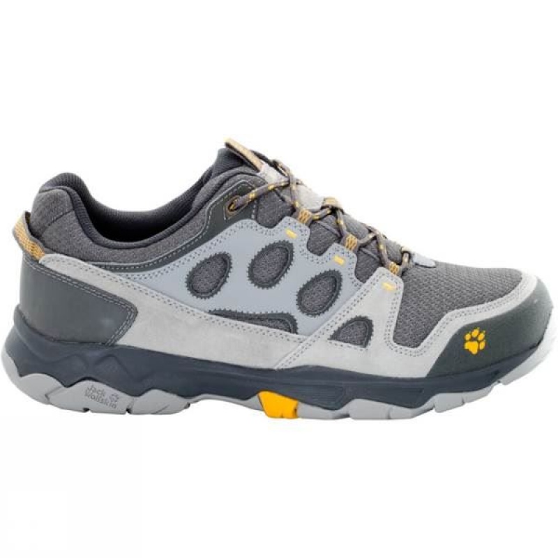 Men\'s Jack Wolfskin Mountain Attack 5 Low Approach Shoes Black / Yellow India | VT23-412