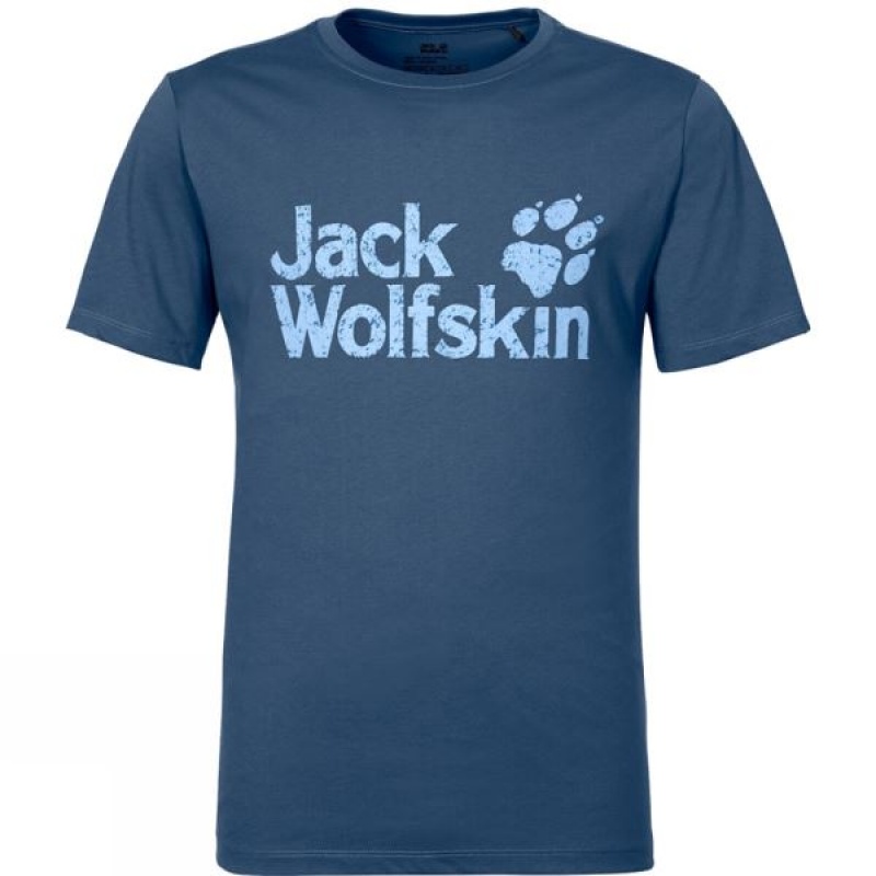 Men\'s Jack Wolfskin Pride Function 65 T Shirts Blue India | ED02-294