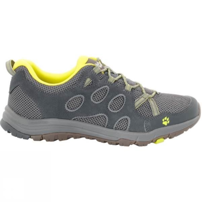 Men\'s Jack Wolfskin Rocksand Chill Low Approach Shoes Grey India | FK48-497