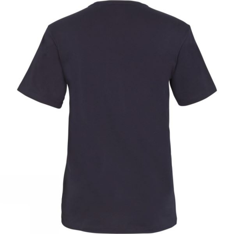 Men's Jack Wolfskin Triangle T Shirts Navy India | IZ95-996