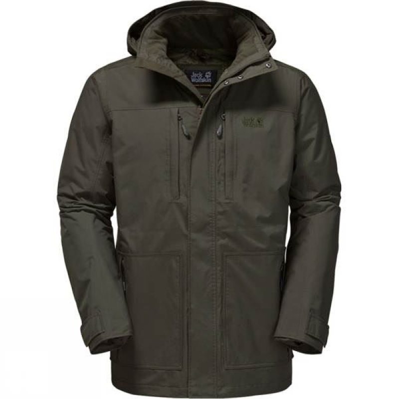 Men\'s Jack Wolfskin Westpoint Island Insulated Jackets Olive India | BW44-881