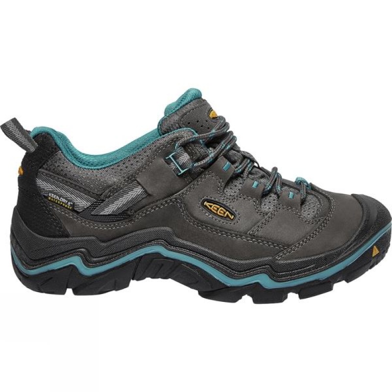 Men's Keen Durand Low WP Approach Shoes Grey / Green India | SP60-804