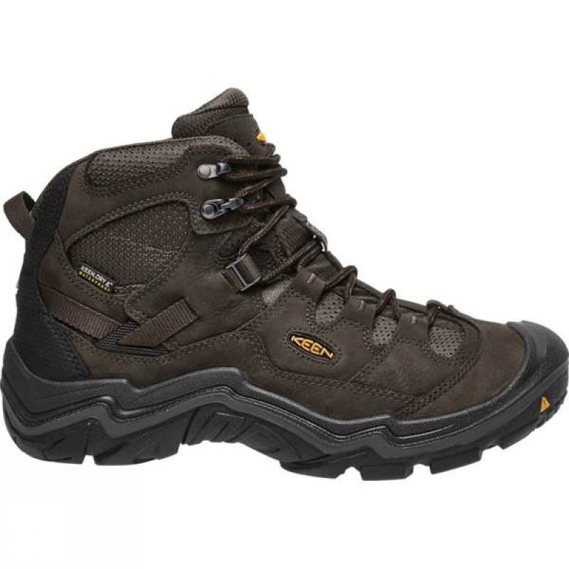 Men's Keen Durand Mid WP Walking Boots Brown / Black India | ZY00-608