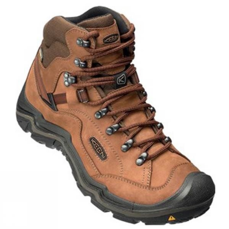 Men's Keen Galleo Mid Waterproof Walking Boots Brown / Dark Chocolate India | NG75-158