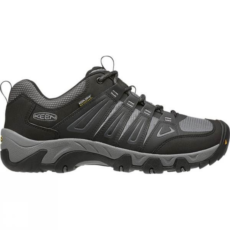 Men's Keen Oakridge Waterproof Approach Shoes Dark Grey India | XC01-212