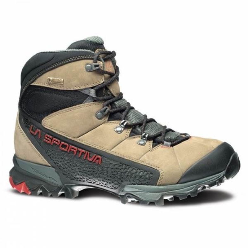 Men\'s La Sportiva Nucleo GTX Walking Boots Brown / Grey India | QQ79-949