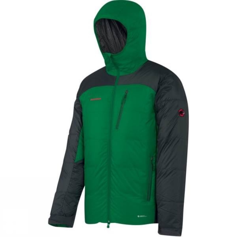 Men\'s Mammut Ambler Hooded Insulated Jackets Green India | ZH90-117