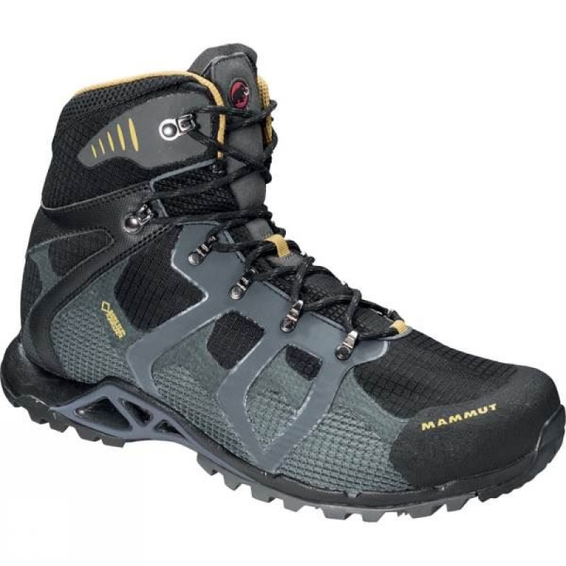 Men\'s Mammut Comfort High GTX Surround Walking Boots Black / Grey India | WT52-363