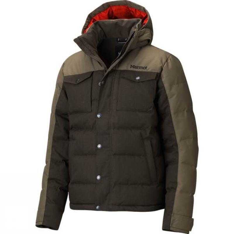 Men\'s Marmot Fordham Insulated Jackets Olive India | NR33-335