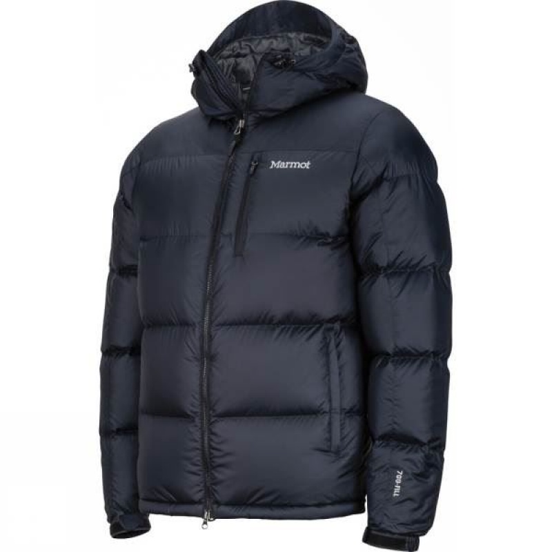 Men's Marmot Guides Down Hoody Insulated Jackets Black India | ZF49-710