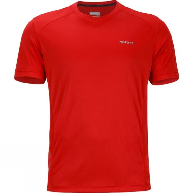 Men\'s Marmot Windridge Short Sleeve T Shirts Red India | AL92-246