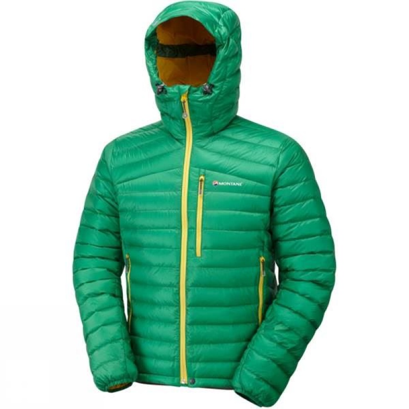 Men\'s Montane Featherlite Down Insulated Jackets Green India | WX65-143