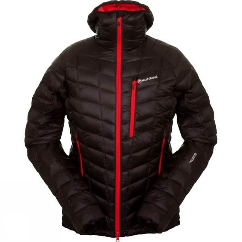 Men\'s Montane Hi-Q Luxe Insulated Jackets Black / Red India | IA12-738