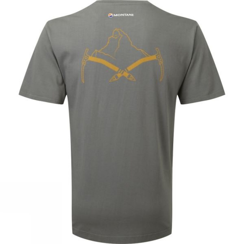 Men's Montane Piolet T Shirts Grey India | ZP89-695