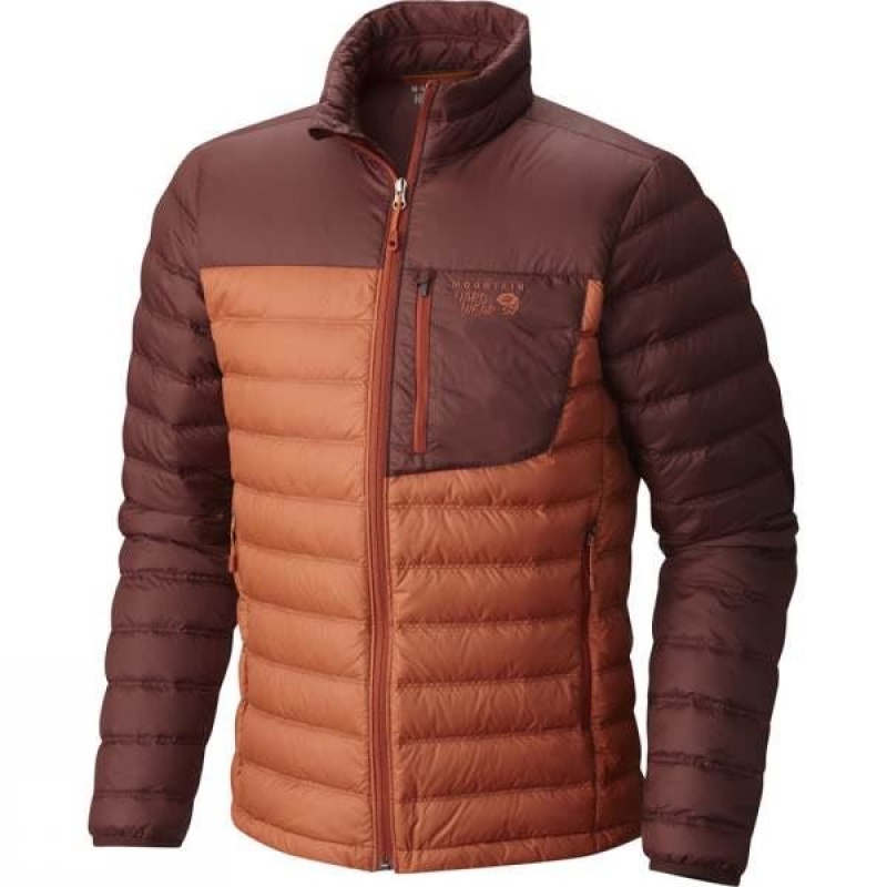 Men\'s Mountain Hardwear Dynotherm Down Insulated Jackets Dark Copper / Orange India | HG93-451