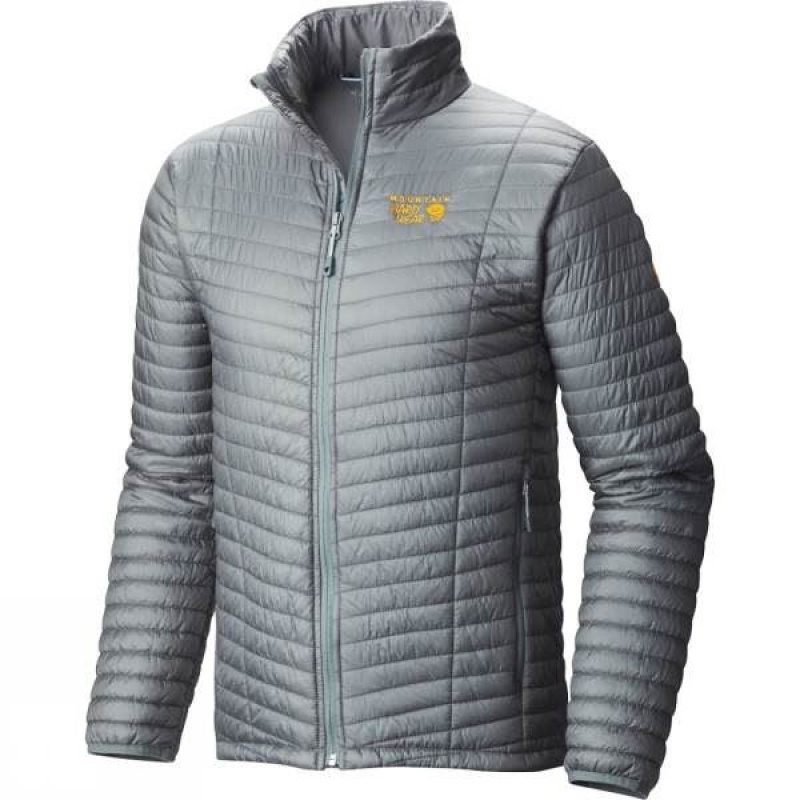 Men\'s Mountain Hardwear Micro Thermostatic Insulated Jackets Grey India | AR95-139