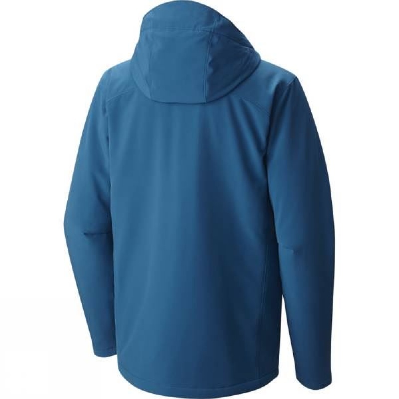 Men's Mountain Hardwear Super Conductor Hooded Insulated Jackets Blue India | DM89-474