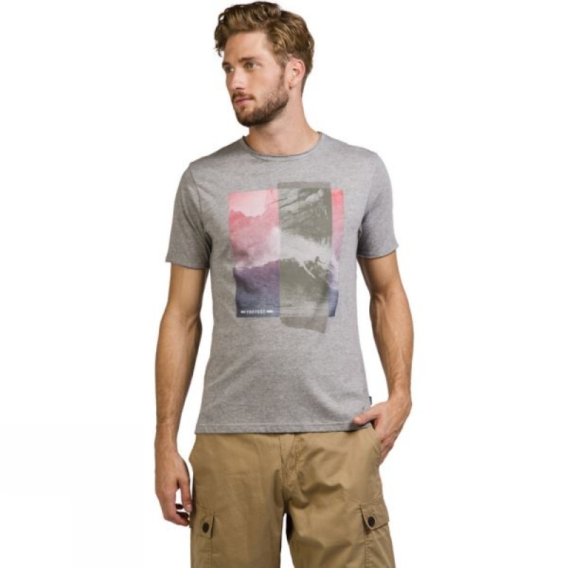 Men's Protest Praia T Shirts Dark Grey India | RJ18-405