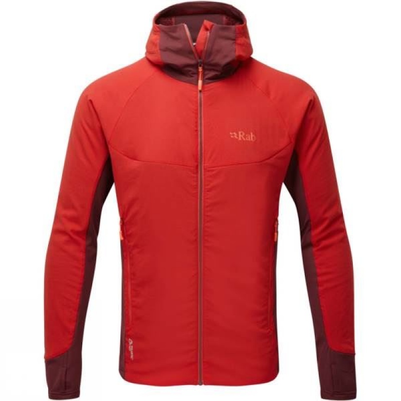 Men\'s Rab Alpha Flux Insulated Jackets Red India | ZV59-073