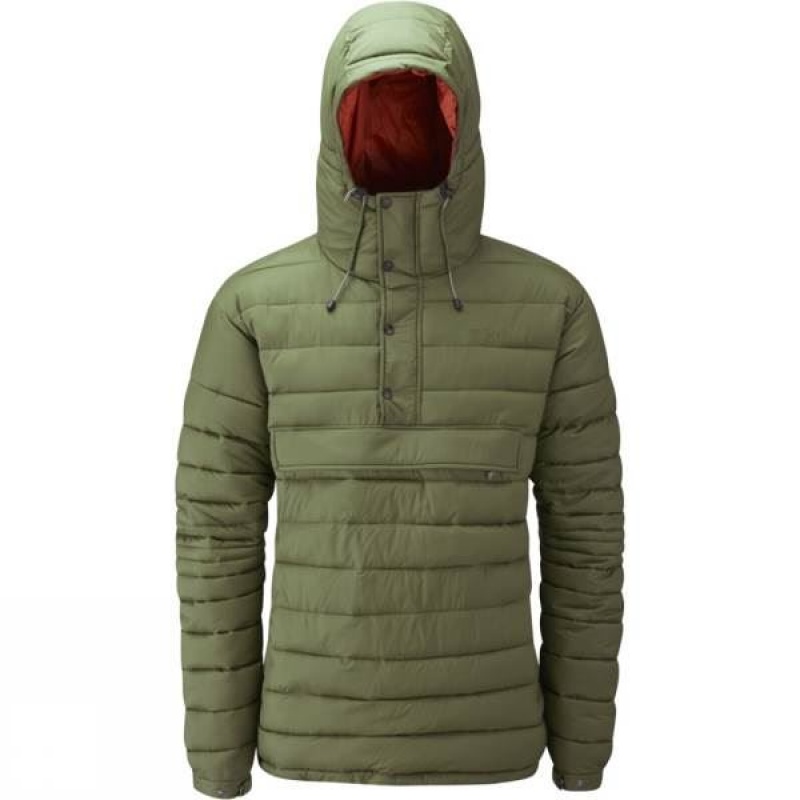 Men\'s Rab Synergy Pull-On Insulated Jackets Olive India | OE47-027